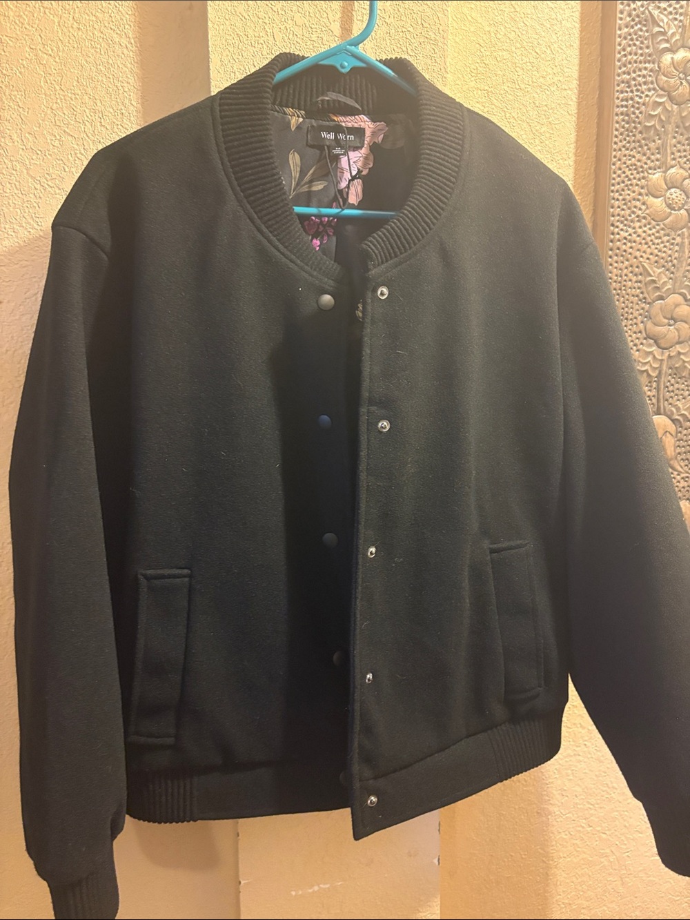 Bomber Jacket with Floral Lining